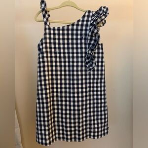 Nautica girls navy gingham check dress